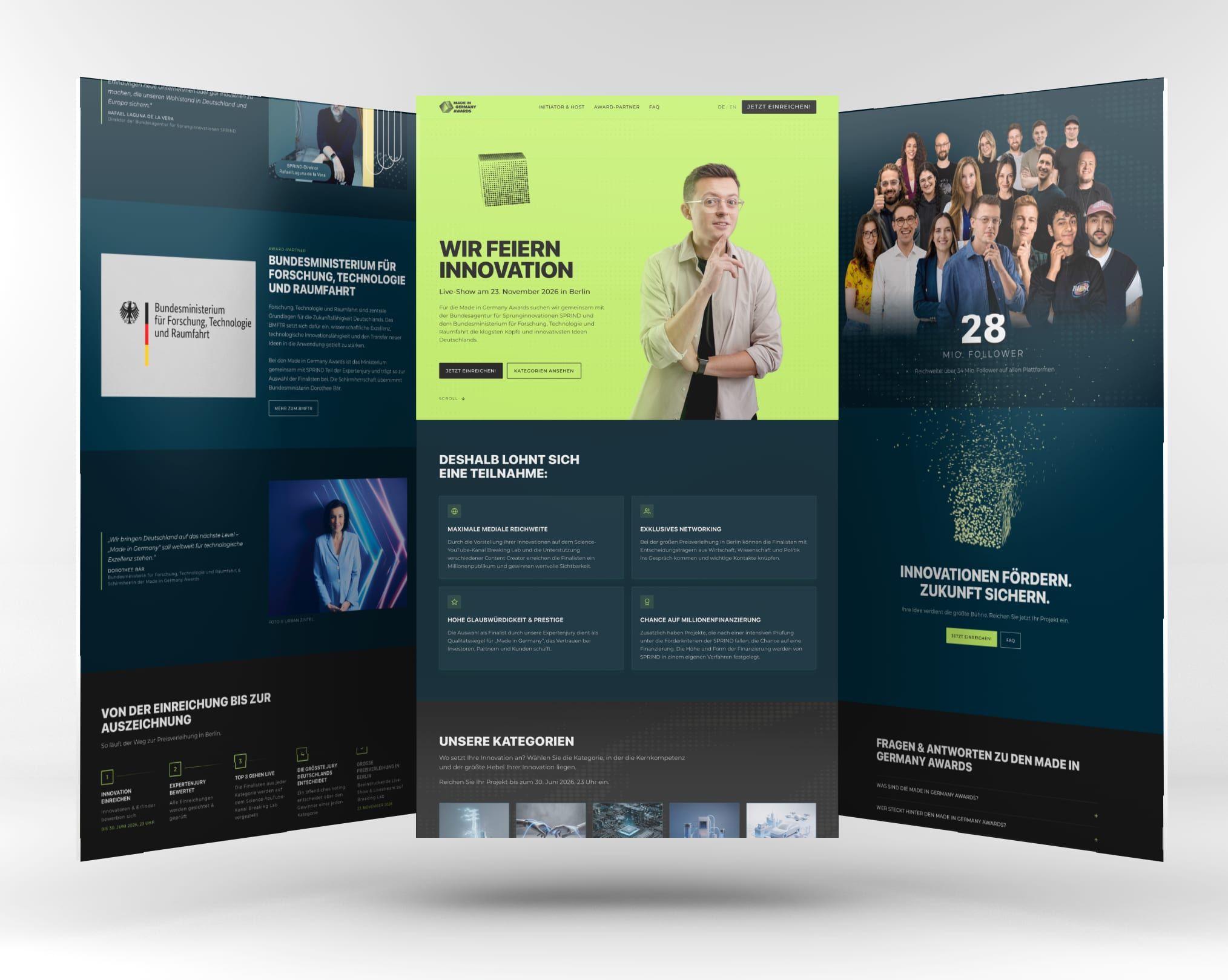 Made in Germany Awards – Kampagnen-Website mit 3D-Trophäe