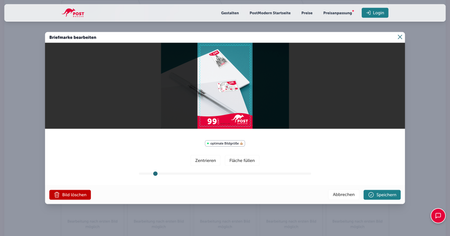 Web-App für Personalisierte Briefmarken - Projekt Vorschau